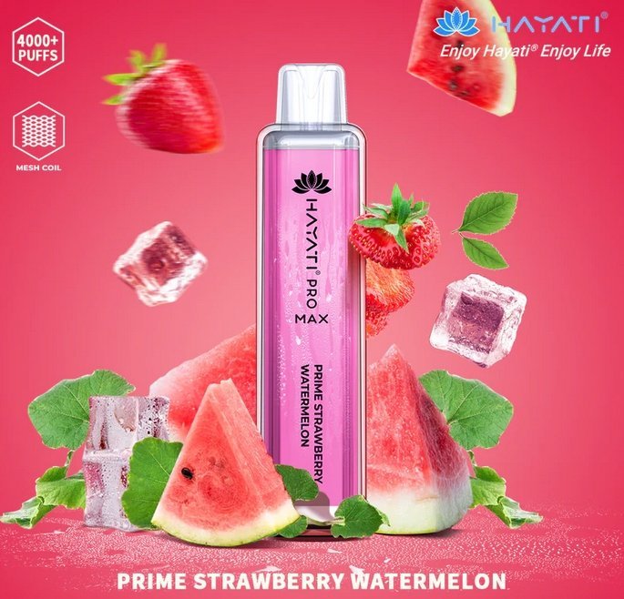 Hayati CrystalPro Max 4000 Puff Prefilled Vape Device, Prime Strawberry Watermelon Flavor