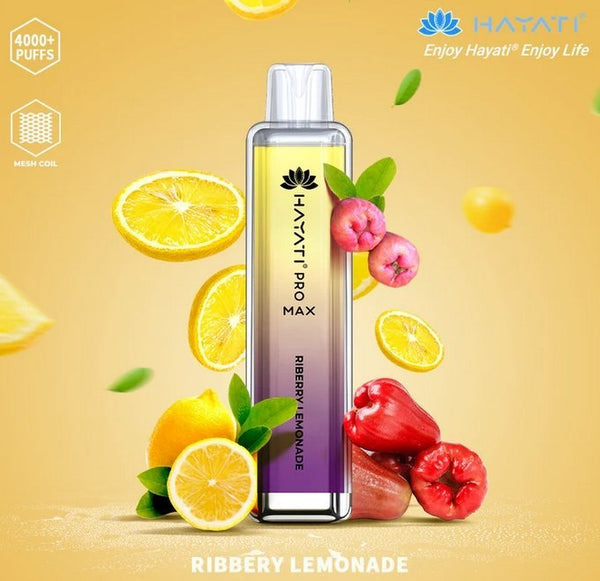 Hayati CrystalPro Max 4000 Puff Prefilled Vape Device, Ribbery Lemonade Flavor