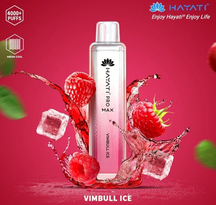 Hayati CrystalPro Max 4000 Puff Prefilled Vape Device, Vimbull Ice Flavor