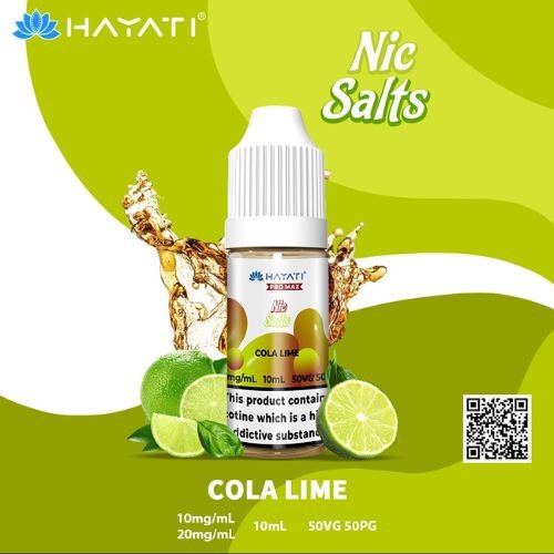 Hayati Pro Max 10ml Nic Salt E-Liquid - Pack of 10 Cola Lime Flavour - UKVaper