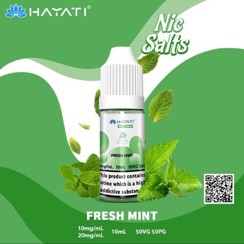 Hayati Pro Max 10ml Nic Salt E-Liquid - Pack of 10 Fresh Mint Flavour - UKVaper