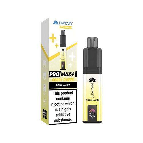 Hayati Pro Max Plus 6000 Disposable Vape Device 20mg , Banana Ice