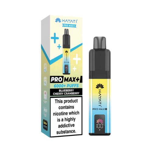 Hayati Pro Max Plus 6000 Disposable Vape Device20mg Box of 5 , Blueberry Cherry Cranberry UK Vaper