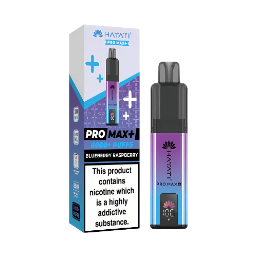 Hayati Pro Max Plus 6000 Disposable Vape Device20mg Box of 5 , Blueberry Raspberry UK Vaper