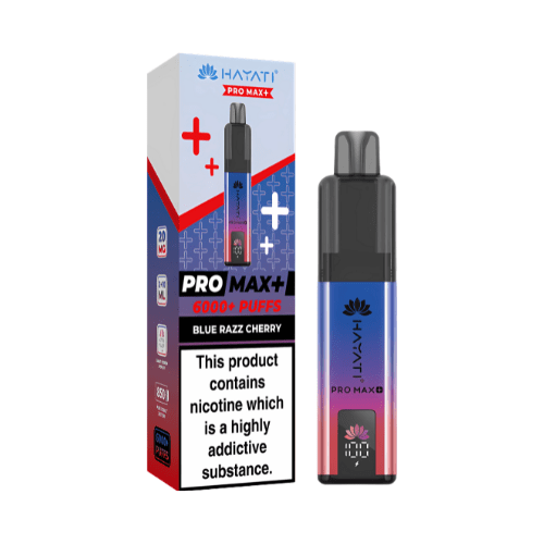 Hayati Pro Max Plus 6000 Disposable Vape Device20mg box of 5 , Blue Razz Cherry