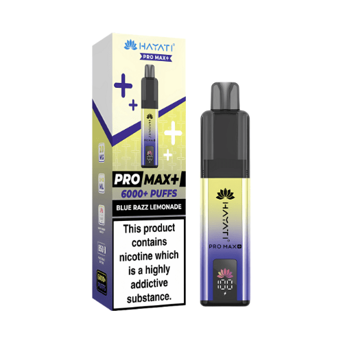 Hayati Pro Max Plus 6000 Disposable Vape Device20mg Box of 5 , Blue Razz Lemonade UK Vaper