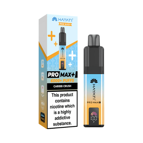 Hayati Pro Max Plus 6000 Disposable Vape Device20mg Box of 5 , Caribb Crush UK Vaper