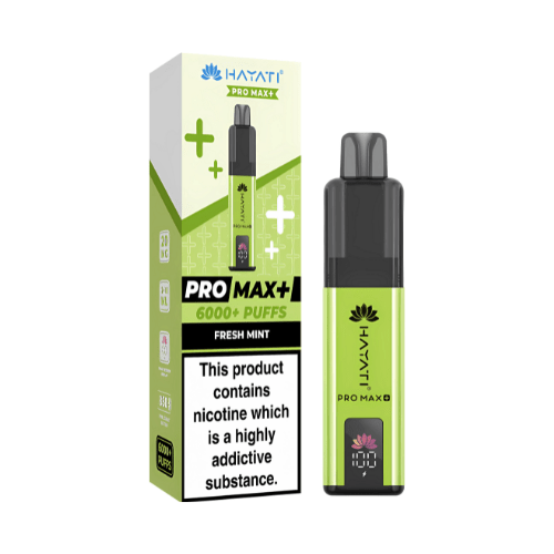 Hayati Pro Max Plus 6000 Disposable Vape Device20mg Box of 5, Fresh Mint UK Vaper