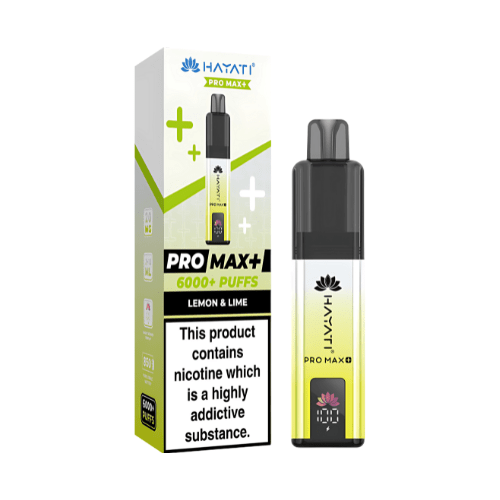 Hayati Pro Max Plus 6000 Disposable Vape Device20mg Box of 5, Lemon & Lime UK Vaper