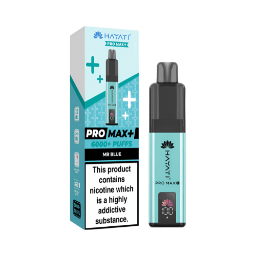 Hayati Pro Max Plus 6000 Disposable Vape Device20mg Box of 5, Mr Blue UK Vaper