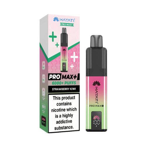 Hayati Pro Max Plus 6000 Disposable Vape Device20mg Box of 5, Strawberry Kiwi UK Vaper