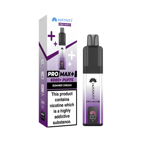 Hayati Pro Max Plus 6000 Disposable Vape Device20mg Box of 5, Summer Dream UK Vaper