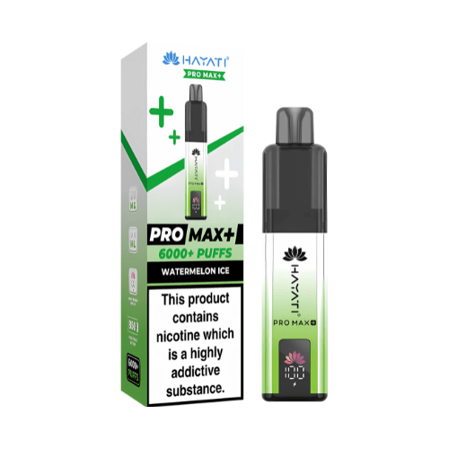 Hayati Pro Max Plus 6000 Disposable Vape Device20mg Box of 5, Watermelon Ice UK Vaper