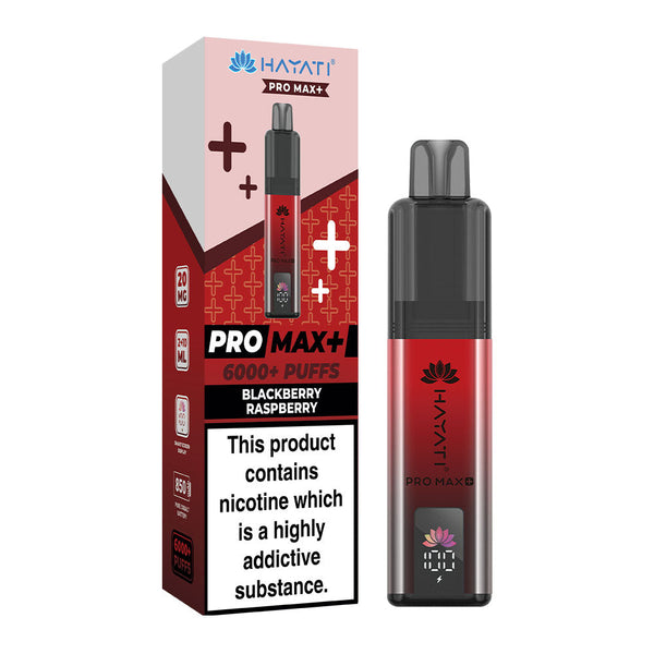 Hayati Pro Max Plus 6000 Puffs Pre Filled Pod Vape Kit, Blackberry Raspberry Flavor
