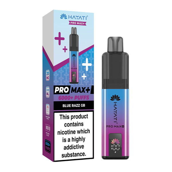 Hayati Pro Max Plus 6000 Puffs Pre Filled Pod Vape Kit, Blue Razz GB Flavor