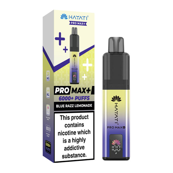 Hayati Pro Max Plus 6000 Puffs Pre Filled Pod Vape Kit, Blue Razz Lemonade Flavor