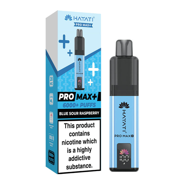 Hayati Pro Max Plus 6000 Puffs Pre Filled Pod Vape Kit, Blue Sour Raspberry Flavor