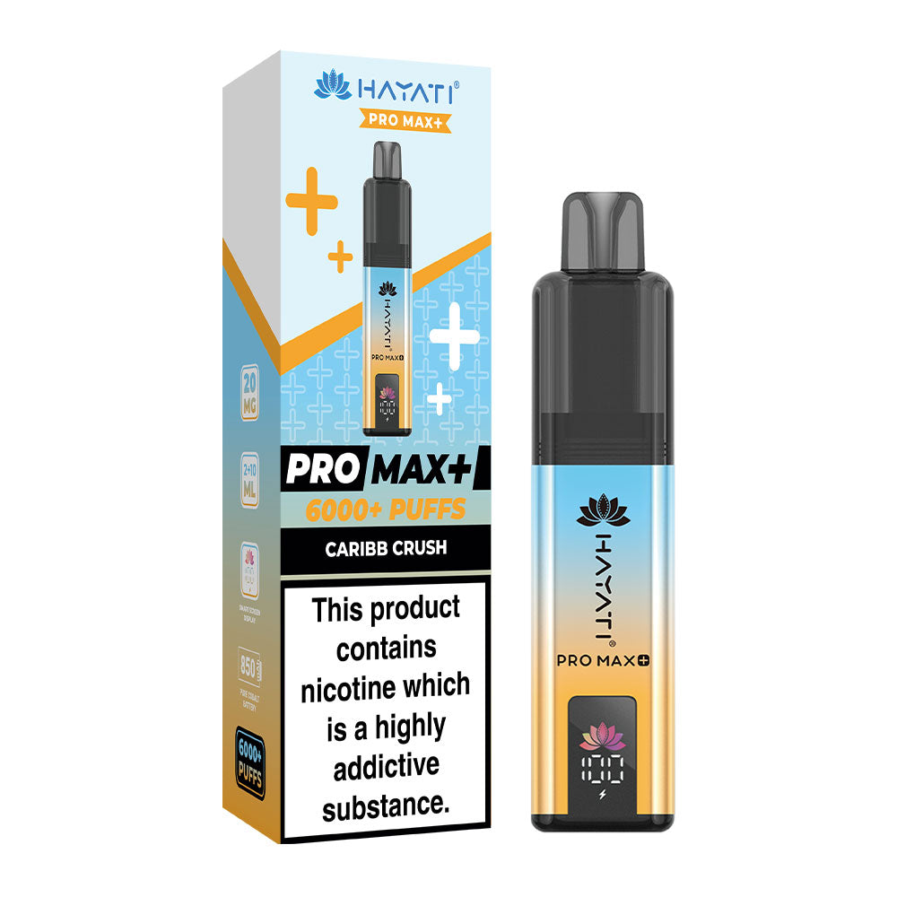 Hayati Pro Max Plus 6000 Puffs Pre Filled Pod Vape Kit, Caribb Crush Flavor