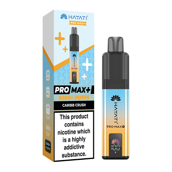 Hayati Pro Max Plus 6000 Puffs Pre Filled Pod Vape Kit, Caribb Crush Flavor
