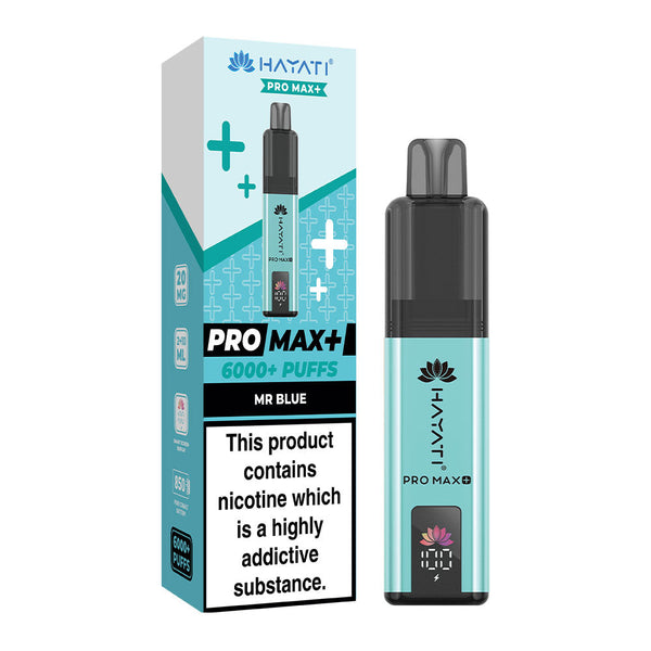 Hayati Pro Max Plus 6000 Puffs Pre Filled Pod Vape Kit, Mr Blue Flavor