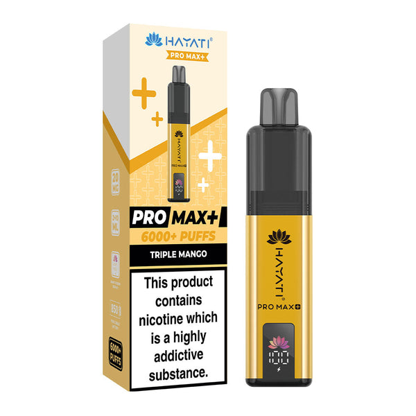 Hayati Pro Max Plus 6000 Puffs Pre Filled Pod Vape Kit, Triple Mango Flavor