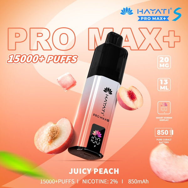 Hayati Pro Max S Plus 15K Pod Vape Kit Juicy Peach - UK Vaper