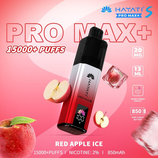 Hayati Pro Max S Plus 15K Pod Vape Kit Red Apple Ice - UK Vaper