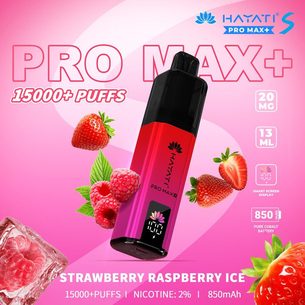 Hayati Pro Max S Plus 15K Pod Vape Kit Strawberry Raspberry Ice - UK Vaper