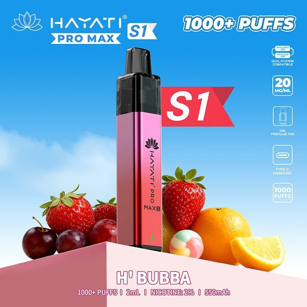 Hayati Pro Max S1 Prefilled Vape Box of 10 - option1