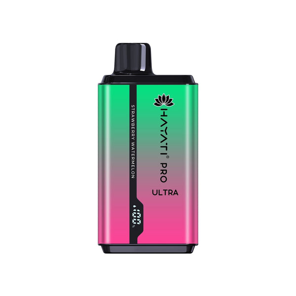 Hayati Pro Ultra 15000 Puffs Prefilled Vape Kit Device, Strawberry Watermelon Flavor
