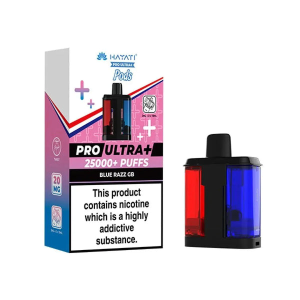 Hayati Pro Ultra Plus 25000 Prefilled Pods, Blue Razz GB Flavor
