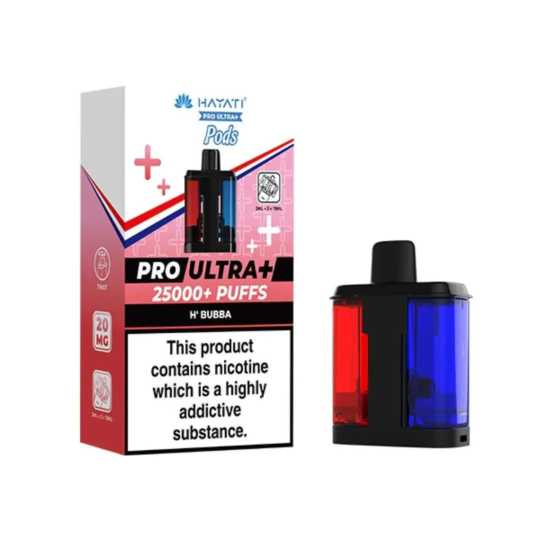 Hayati Pro Ultra Plus 25000 Prefilled Pods, H Bubba Flavor