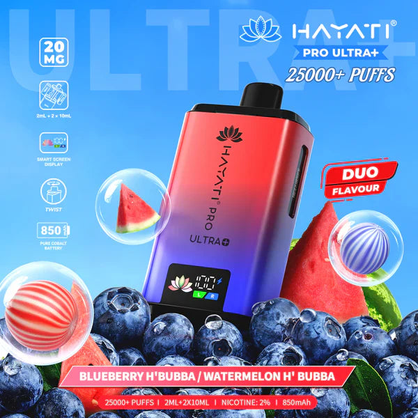 Hayati Pro Ultra Plus 25000 Prefilled Pod Kit, Blueberry H Bubba Flavor