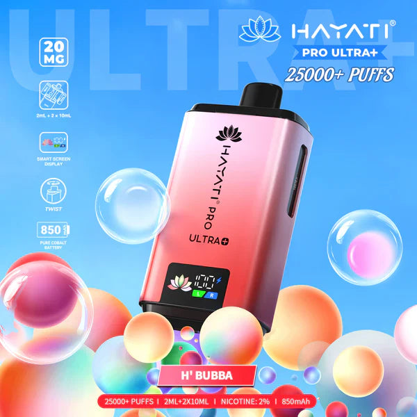 Hayati Pro Ultra Plus 25000 Prefilled Pod Kit, H Bubba Flavor