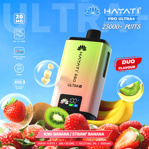 Hayati Pro Ultra Plus 25000 Prefilled Pod Kit, Kiwi Banana Flavor