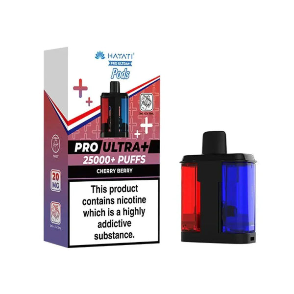 Hayati Pro Ultra Plus 25k Prefilled Pods Box of 5, Cherry Berry Flavour