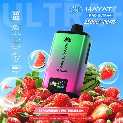 Hayati Pro Ultra Plus 25k Prefilled Pod Kit Box of 5, Strawberry Watermelon Flavor