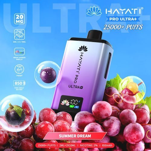 Hayati Pro Ultra Plus 25k Prefilled Pod Kit Box of 5, Summer Dream Flavor