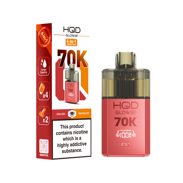 HQD Glow Air 70000 Prefilled Pod Vape Kit, Cola Ice Flavor