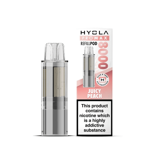 Hyola Pro Max 8000 Prefilled Replacement Pod Box of 5, Juicy Peach Flavour