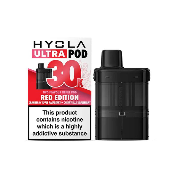 Hyola Ultra 30000 Puffs Prefilled Vape Pods Pack of 5, Red Edition