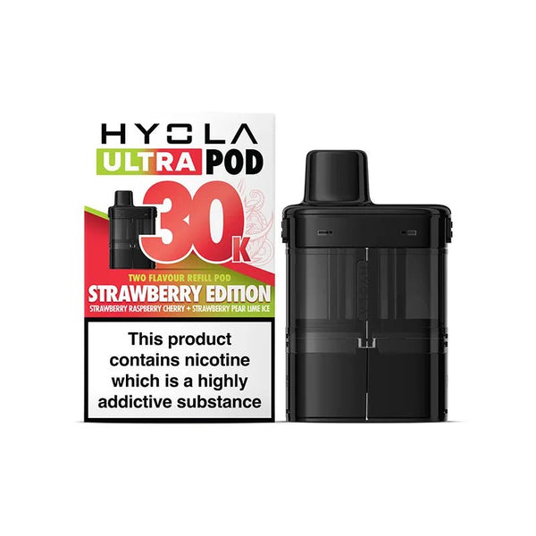 Hyola Ultra 30000 Puffs Prefilled Vape Pods Pack of 5, Strawberry Edition