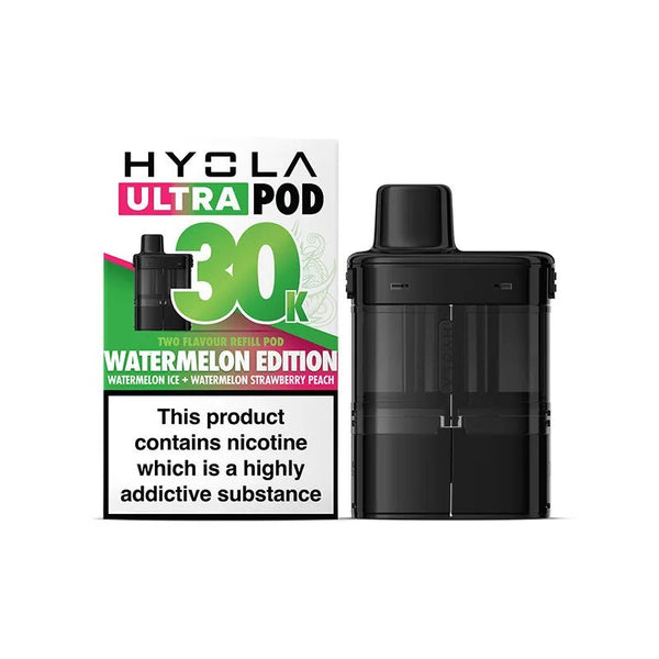 Hyola Ultra 30000 Puffs Prefilled Vape Pods Pack of 5, Watermelon Edition