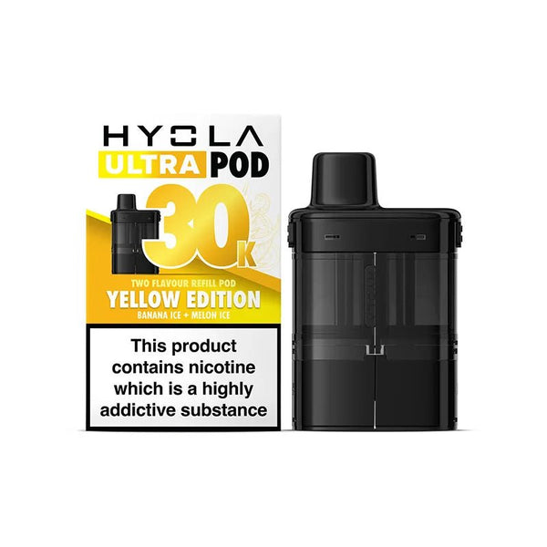 Hyola Ultra 30000 Puffs Prefilled Vape Pods Pack of 5, Yellow Edition