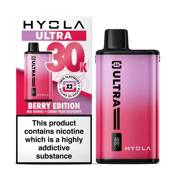 Hyola Ultra 30K Puffs Prefilled Vape Pod KitBox of 5, Berry Edition Flavor