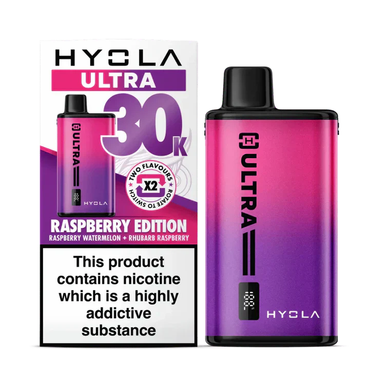 Hyola Ultra 30K Puffs Prefilled Vape Pod KitBox of 5, Raspberry Edition Flavor