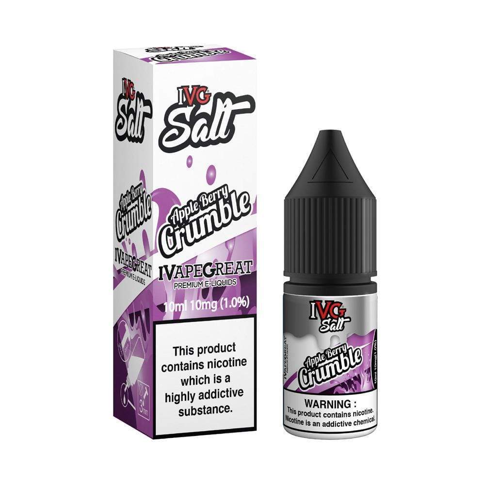 IVG 10ml Nic Salt E-Liquid, Pack of 10, Apple Berry Crumble Flavor