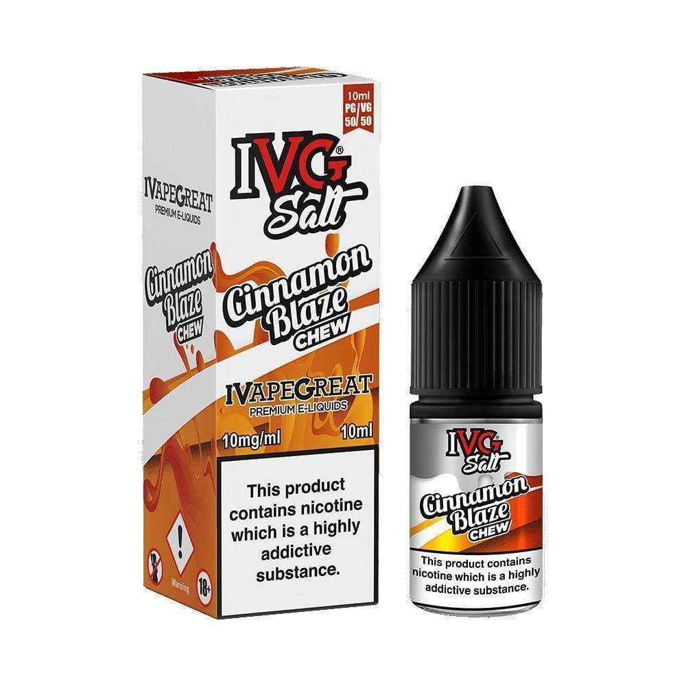 IVG 10ml Nic Salt E-Liquid, Pack of 10, Cinnamon Blaze Flavor
