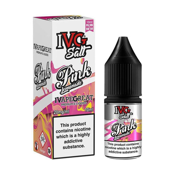 IVG 10ml Nic Salt E-Liquid, Pack of 10, Pink Lemonade Flavor