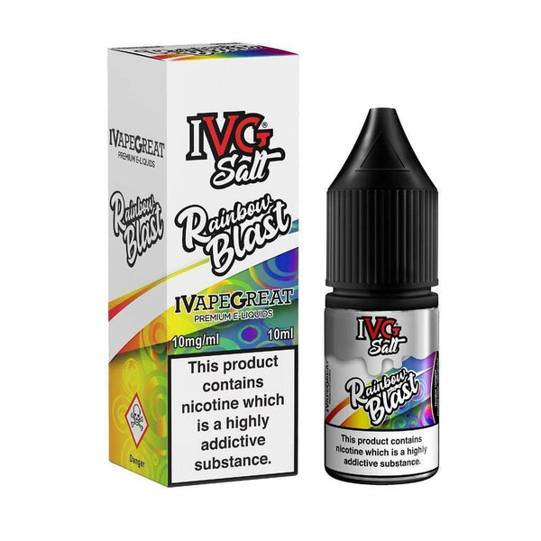 IVG 10ml Nic Salt E-Liquid, Pack of 10, Rainbow Blast Flavor